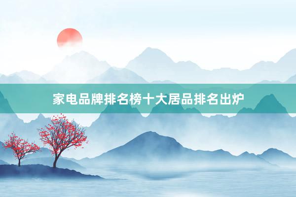 家电品牌排名榜十大居品排名出炉